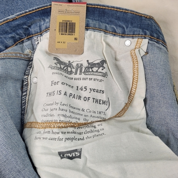 Men's Levi's 550 Relaxed-Fit Stretch Straight Blue Jeans 44x32 New Big & Tall - Picture 13 of 16